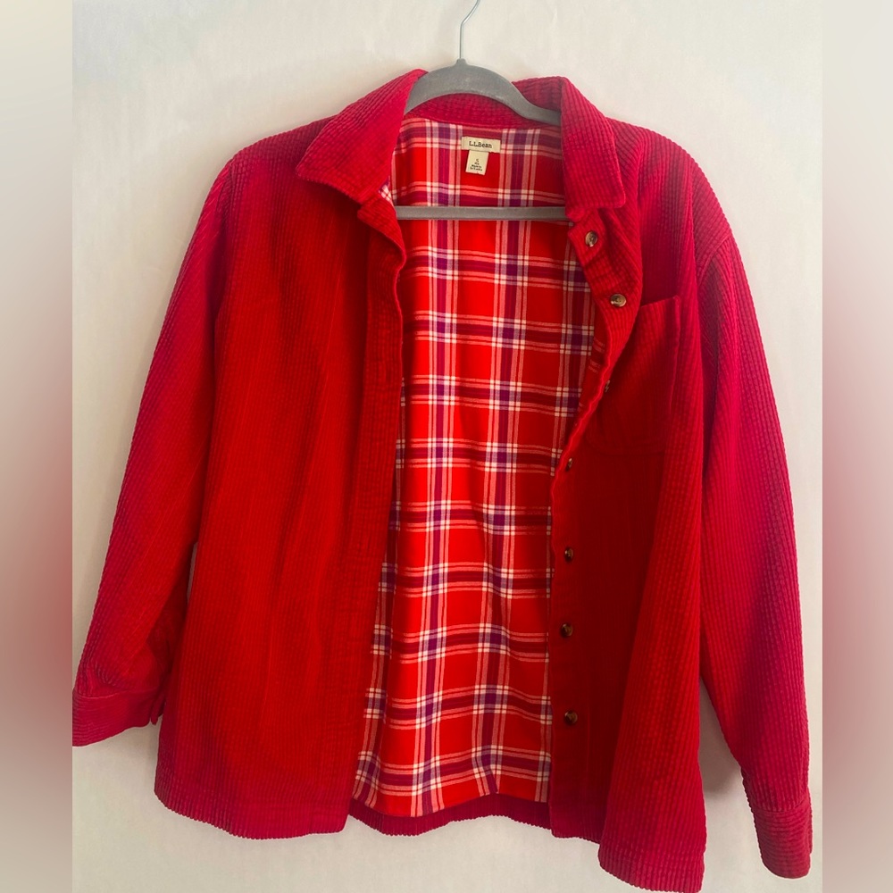 Vintage L.L. Bean Corduroy Wide Wale Button Down Shirt Size Small